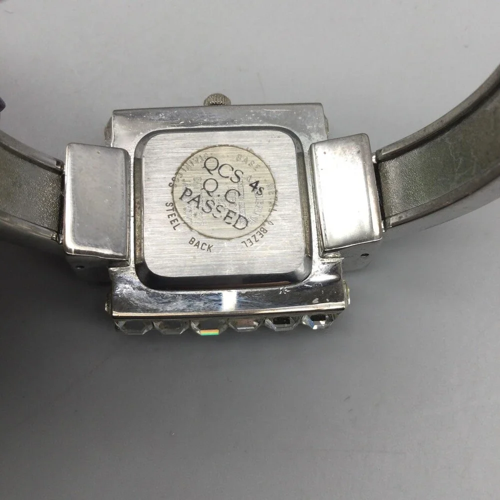 Adrienne Womens Watch 28mm MOP Dial Silver Tone Crystals 73289V New Battery